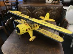 A model of a yellow bi-plane