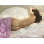Luis Ribas, oil, signed, 'Sleeping nude', 97cm x 84cm