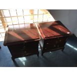 A pair of Stag bedside chests