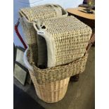 A quantity of wicker baskets