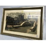 Norman Wade, Limited edition print, 1/60, 'Low Level Bridge, Newcastle', signed in pencil, dated