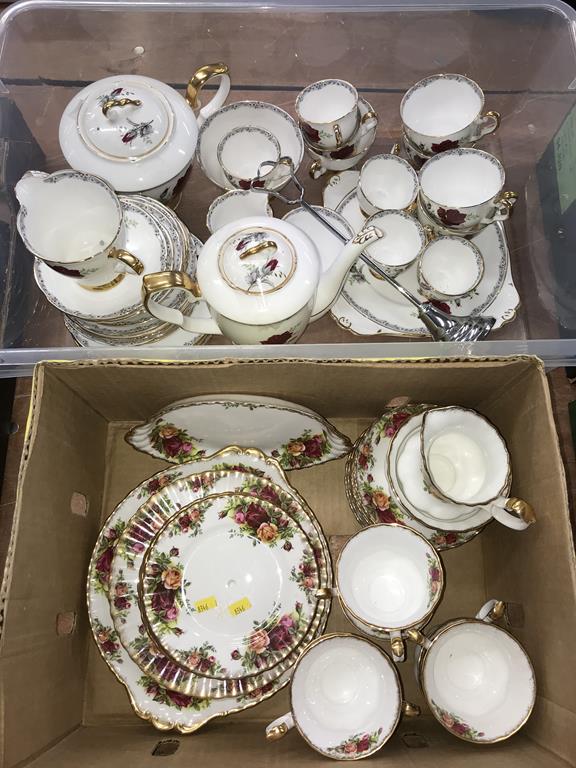 A Royal Albert Old Country Roses tea set and one other