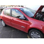 A Renault Clio car, mileage stated 64,000 approx., Year 2013, 1.1cc, petrol, 2 keys, no V5, YS62