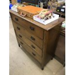 Two oak chests of drawers and an oak dressing chest