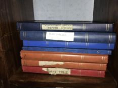 Seven stamp albums and contents