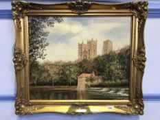 A. Dingwall, oil, signed, dated 1992, 'View of Durham Cathedral', 50 x 60cm
