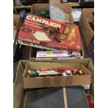 A collection of assorted toys and games