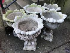 Five garden urns