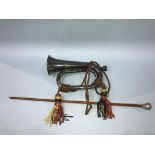 A bugle and a swagger stick