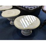 A pair of camel Leonardo oval coffee tables (RRP £315 each)