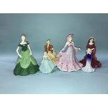 Five Coalport figures and one Worcester figure