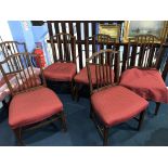 A set of six mahogany style dining chairs