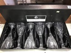 A boxed set of Royal Doulton wine glasses (6)