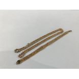A 9ct gold rope twist necklace and a 9ct gold bracelet, weight 16.5 grams