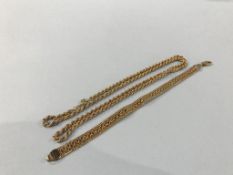 A 9ct gold rope twist necklace and a 9ct gold bracelet, weight 16.5 grams