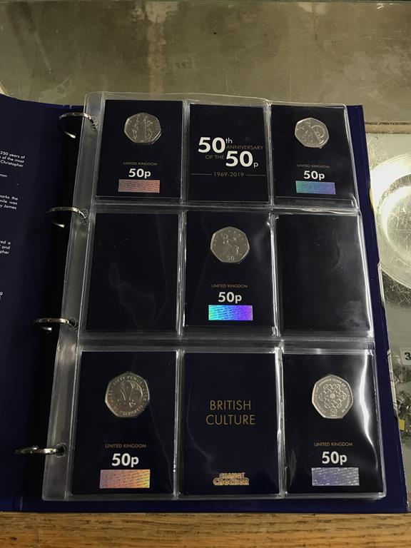 Two boxes of coins, to include eight Change Checker files of various coins, including collectors £ - Image 21 of 106