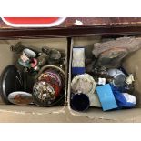 Two boxes of assorted china and glass etc.
