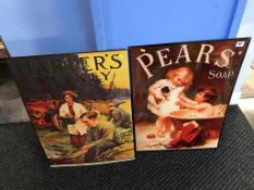 Two modern signs 'Pears' and 'Harpers Weekly'