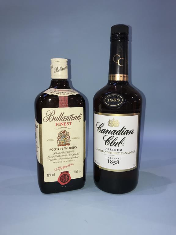 A bottle of Ballentines Finest and a bottle of Canadian Club 1858 (2)