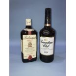 A bottle of Ballentines Finest and a bottle of Canadian Club 1858 (2)