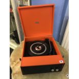 An orange 'Wye' record player