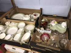 Three trays of assorted, to include Royal Doulton 'Sonnet' dinner service