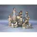 Six various Lladro figures