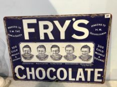 A reproduction 'Frys' enamel sign