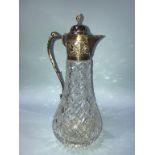 A silver mounted claret jug