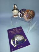 Royal Crown Derby paperweights, to include 'Puffin', 'Badger', and 'Cockerel', and the Royal Crown