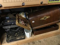 A sewing machine and typewriter etc.