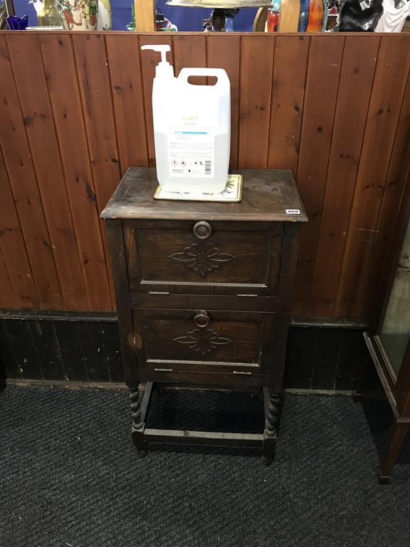 An oak cabinet