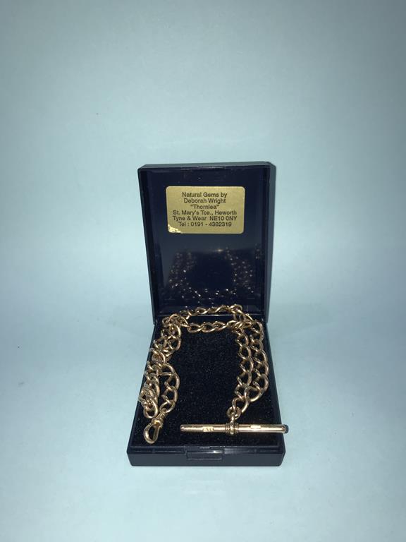 A 9ct gold fob chain, weight 32g