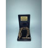 A 9ct gold fob chain, weight 32g