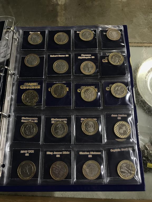 Two boxes of coins, to include eight Change Checker files of various coins, including collectors £ - Image 9 of 106