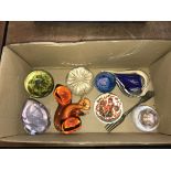 A quantity of paperweights etc.