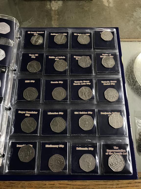 Two boxes of coins, to include eight Change Checker files of various coins, including collectors £ - Image 18 of 106