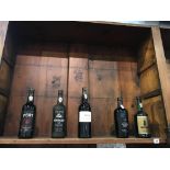 Five bottles of various Port