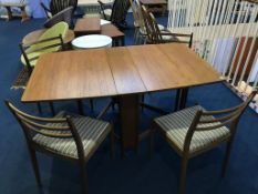 A G Plan teak dining table and four chairs