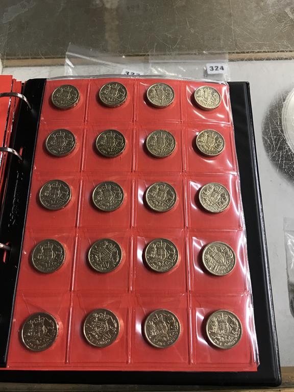 Two boxes of coins, to include eight Change Checker files of various coins, including collectors £ - Image 64 of 106