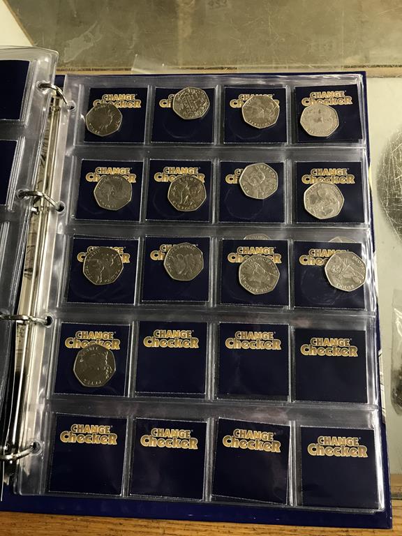 Two boxes of coins, to include eight Change Checker files of various coins, including collectors £ - Image 5 of 106