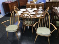 A set of six Ercol Golden Dawn spindle back chairs
