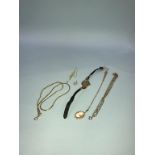 A ladies 9ct gold watch, and a 9ct gold bracelet etc.