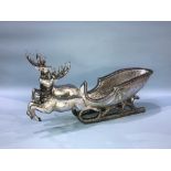 A model of Santa's sleigh with two reindeer