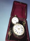 Two Continental silver ladies pocket watches