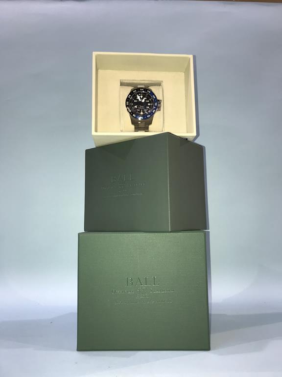 A gents stainless steel 'ball' wristwatch with box and papers