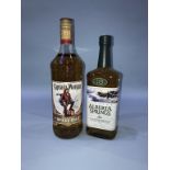 A bottle of Alberta Springs Rye whisky '40' year old and a bottle of Captain Morgan 'Spiced Gold'