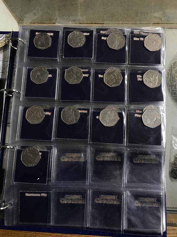 Two boxes of coins, to include eight Change Checker files of various coins, including collectors £ - Image 2 of 106