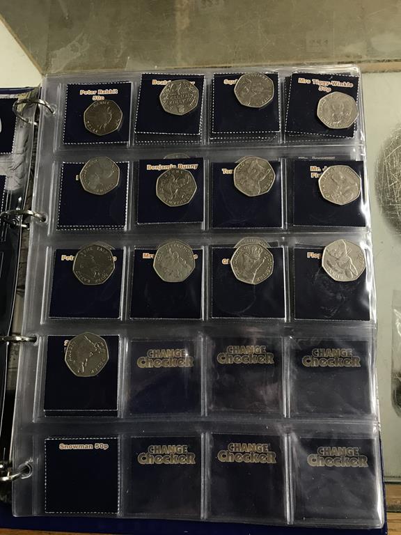 Two boxes of coins, to include eight Change Checker files of various coins, including collectors £ - Image 3 of 106