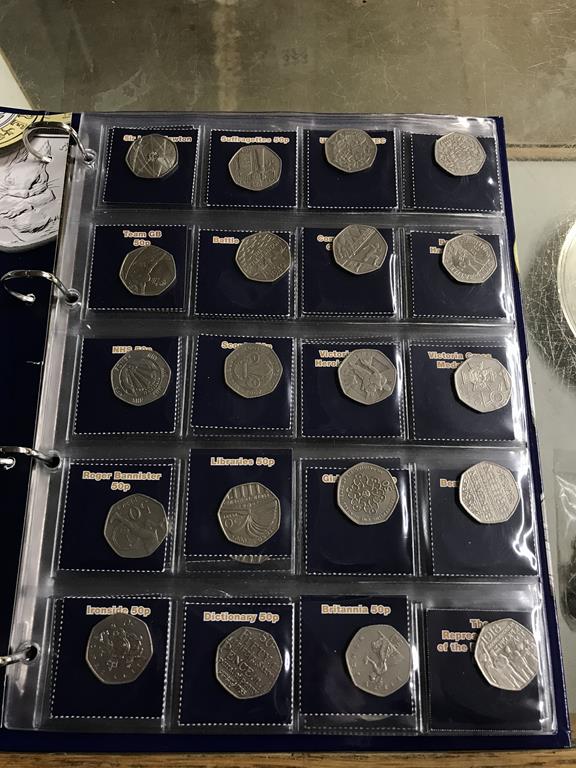 Two boxes of coins, to include eight Change Checker files of various coins, including collectors £ - Image 16 of 106